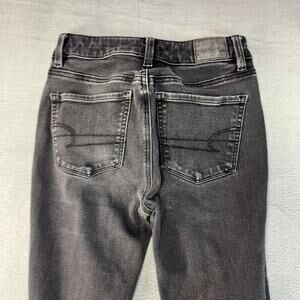 American Eagle Jeans‎ Women Dream High Rise Jegging Distressed Black Size 00